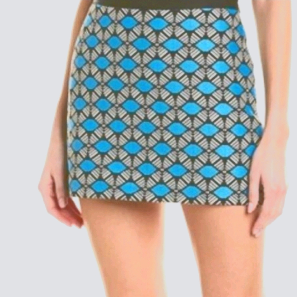Milly Geometric Print Mini Skirt